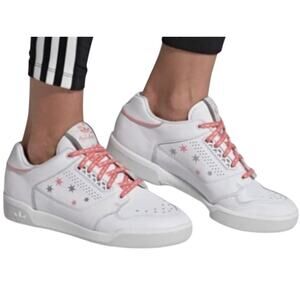 Adidas Shoes Womens Size 8.5 White Pink Star Leather Low Top Originals Sneakers
